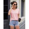 image:imageMAGCOMSEN Womens Cotton T Shirt VNeck Short Sleeve Shirt ClassicFit Casual Breathable Tee Summer Basic TopsLight Pink
