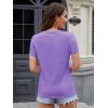 image:imageMAGCOMSEN Womens Cotton T Shirt VNeck Short Sleeve Shirt ClassicFit Casual Breathable Tee Summer Basic TopsLight Purple