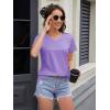 image:imageMAGCOMSEN Womens Cotton T Shirt VNeck Short Sleeve Shirt ClassicFit Casual Breathable Tee Summer Basic TopsLight Purple