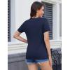 image:imageMAGCOMSEN Womens Cotton T Shirt VNeck Short Sleeve Shirt ClassicFit Casual Breathable Tee Summer Basic TopsNavy Blue