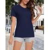 image:imageMAGCOMSEN Womens Cotton T Shirt VNeck Short Sleeve Shirt ClassicFit Casual Breathable Tee Summer Basic TopsNavy Blue