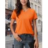 image:imageMAGCOMSEN Womens Cotton T Shirt VNeck Short Sleeve Shirt ClassicFit Casual Breathable Tee Summer Basic TopsOrange