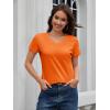 image:imageMAGCOMSEN Womens Cotton T Shirt VNeck Short Sleeve Shirt ClassicFit Casual Breathable Tee Summer Basic TopsOrange