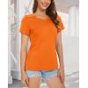 image:imageMAGCOMSEN Womens Cotton T Shirt VNeck Short Sleeve Shirt ClassicFit Casual Breathable Tee Summer Basic TopsOrange