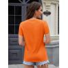 image:imageMAGCOMSEN Womens Cotton T Shirt VNeck Short Sleeve Shirt ClassicFit Casual Breathable Tee Summer Basic TopsOrange