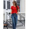 image:imageMAGCOMSEN Womens Cotton T Shirt VNeck Short Sleeve Shirt ClassicFit Casual Breathable Tee Summer Basic TopsTomato Red