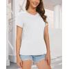 image:imageMAGCOMSEN Womens Cotton T Shirt VNeck Short Sleeve Shirt ClassicFit Casual Breathable Tee Summer Basic TopsWhite