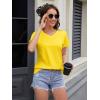 image:imageMAGCOMSEN Womens Cotton T Shirt VNeck Short Sleeve Shirt ClassicFit Casual Breathable Tee Summer Basic TopsYellow