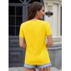 image:imageMAGCOMSEN Womens Cotton T Shirt VNeck Short Sleeve Shirt ClassicFit Casual Breathable Tee Summer Basic TopsYellow