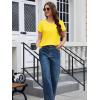 image:imageMAGCOMSEN Womens Cotton T Shirt VNeck Short Sleeve Shirt ClassicFit Casual Breathable Tee Summer Basic TopsYellow