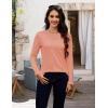 image:imageMAGCOMSEN Womens Long Sleeve Shirts V Neck Cotton Basic Tee Soft Breathable Casual Tops CassicFit TShirtApricot