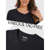 image:imageMAGCOMSEN Womens Long Sleeve Shirts V Neck Cotton Basic Tee Soft Breathable Casual Tops CassicFit TShirtBlack