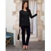 image:imageMAGCOMSEN Womens Long Sleeve Shirts V Neck Cotton Basic Tee Soft Breathable Casual Tops CassicFit TShirtBlack