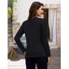 image:imageMAGCOMSEN Womens Long Sleeve Shirts V Neck Cotton Basic Tee Soft Breathable Casual Tops CassicFit TShirtBlack
