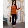image:imageMAGCOMSEN Womens Long Sleeve Shirts V Neck Cotton Basic Tee Soft Breathable Casual Tops CassicFit TShirtDark Orange