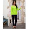 image:imageMAGCOMSEN Womens Long Sleeve Shirts V Neck Cotton Basic Tee Soft Breathable Casual Tops CassicFit TShirtFluorescent Green