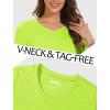 image:imageMAGCOMSEN Womens Long Sleeve Shirts V Neck Cotton Basic Tee Soft Breathable Casual Tops CassicFit TShirtFluorescent Green