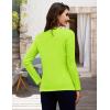 image:imageMAGCOMSEN Womens Long Sleeve Shirts V Neck Cotton Basic Tee Soft Breathable Casual Tops CassicFit TShirtFluorescent Green
