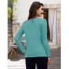 image:imageMAGCOMSEN Womens Long Sleeve Shirts V Neck Cotton Basic Tee Soft Breathable Casual Tops CassicFit TShirtGrey Green