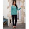 image:imageMAGCOMSEN Womens Long Sleeve Shirts V Neck Cotton Basic Tee Soft Breathable Casual Tops CassicFit TShirtGrey Green