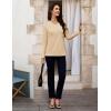 image:imageMAGCOMSEN Womens Long Sleeve Shirts V Neck Cotton Basic Tee Soft Breathable Casual Tops CassicFit TShirtLight Apricot