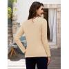 image:imageMAGCOMSEN Womens Long Sleeve Shirts V Neck Cotton Basic Tee Soft Breathable Casual Tops CassicFit TShirtLight Apricot