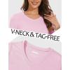 image:imageMAGCOMSEN Womens Long Sleeve Shirts V Neck Cotton Basic Tee Soft Breathable Casual Tops CassicFit TShirtLight Pink
