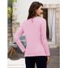 image:imageMAGCOMSEN Womens Long Sleeve Shirts V Neck Cotton Basic Tee Soft Breathable Casual Tops CassicFit TShirtLight Pink