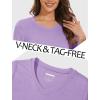 image:imageMAGCOMSEN Womens Long Sleeve Shirts V Neck Cotton Basic Tee Soft Breathable Casual Tops CassicFit TShirtLight Purple