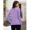 image:imageMAGCOMSEN Womens Long Sleeve Shirts V Neck Cotton Basic Tee Soft Breathable Casual Tops CassicFit TShirtLight Purple