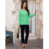 image:imageMAGCOMSEN Womens Long Sleeve Shirts V Neck Cotton Basic Tee Soft Breathable Casual Tops CassicFit TShirtMint Green