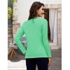 image:imageMAGCOMSEN Womens Long Sleeve Shirts V Neck Cotton Basic Tee Soft Breathable Casual Tops CassicFit TShirtMint Green
