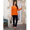 image:imageMAGCOMSEN Womens Long Sleeve Shirts V Neck Cotton Basic Tee Soft Breathable Casual Tops CassicFit TShirtOrange