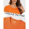 image:imageMAGCOMSEN Womens Long Sleeve Shirts V Neck Cotton Basic Tee Soft Breathable Casual Tops CassicFit TShirtOrange