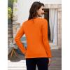 image:imageMAGCOMSEN Womens Long Sleeve Shirts V Neck Cotton Basic Tee Soft Breathable Casual Tops CassicFit TShirtOrange