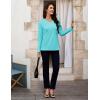 image:imageMAGCOMSEN Womens Long Sleeve Shirts V Neck Cotton Basic Tee Soft Breathable Casual Tops CassicFit TShirtPale Blue