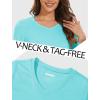 image:imageMAGCOMSEN Womens Long Sleeve Shirts V Neck Cotton Basic Tee Soft Breathable Casual Tops CassicFit TShirtPale Blue