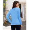 image:imageMAGCOMSEN Womens Long Sleeve Shirts V Neck Cotton Basic Tee Soft Breathable Casual Tops CassicFit TShirtWaterfall Blue