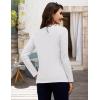 image:imageMAGCOMSEN Womens Long Sleeve Shirts V Neck Cotton Basic Tee Soft Breathable Casual Tops CassicFit TShirtWhite
