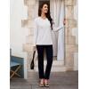 image:imageMAGCOMSEN Womens Long Sleeve Shirts V Neck Cotton Basic Tee Soft Breathable Casual Tops CassicFit TShirtWhite