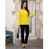 image:imageMAGCOMSEN Womens Long Sleeve Shirts V Neck Cotton Basic Tee Soft Breathable Casual Tops CassicFit TShirtYellow