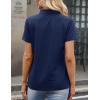 image:imageMAGCOMSEN Womens Polo Shirts Cotton 3Button Short Sleeve Collared Tops Summer Cool Shirt Uniform Casual ShirtsAnavy