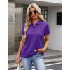 image:imageMAGCOMSEN Womens Polo Shirts Cotton 3Button Short Sleeve Collared Tops Summer Cool Shirt Uniform Casual ShirtsApurple