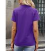 image:imageMAGCOMSEN Womens Polo Shirts Cotton 3Button Short Sleeve Collared Tops Summer Cool Shirt Uniform Casual ShirtsApurple