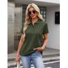 image:imageMAGCOMSEN Womens Polo Shirts Cotton 3Button Short Sleeve Collared Tops Summer Cool Shirt Uniform Casual ShirtsArmy Green