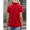 image:imageMAGCOMSEN Womens Polo Shirts Cotton 3Button Short Sleeve Collared Tops Summer Cool Shirt Uniform Casual ShirtsAtomato Red