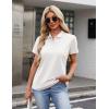 image:imageMAGCOMSEN Womens Polo Shirts Cotton 3Button Short Sleeve Collared Tops Summer Cool Shirt Uniform Casual ShirtsAwhite