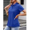 image:imageMAGCOMSEN Womens Polo Shirts Cotton 3Button Short Sleeve Collared Tops Summer Cool Shirt Uniform Casual ShirtsColor Blue
