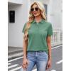 image:imageMAGCOMSEN Womens Polo Shirts Cotton 3Button Short Sleeve Collared Tops Summer Cool Shirt Uniform Casual ShirtsGrey Green