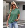 image:imageMAGCOMSEN Womens Polo Shirts Cotton 3Button Short Sleeve Collared Tops Summer Cool Shirt Uniform Casual ShirtsGrey Green